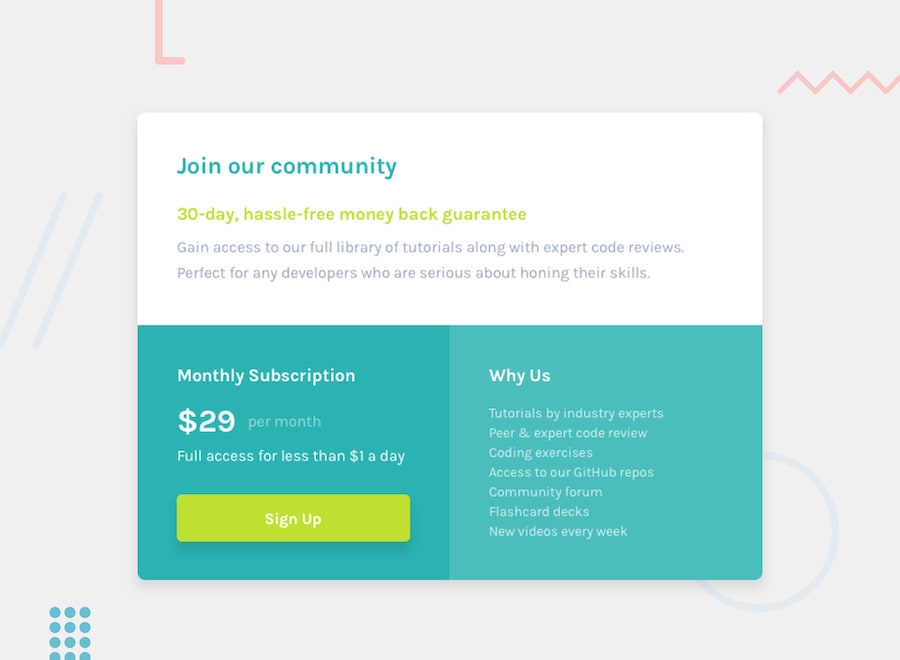 single price  component